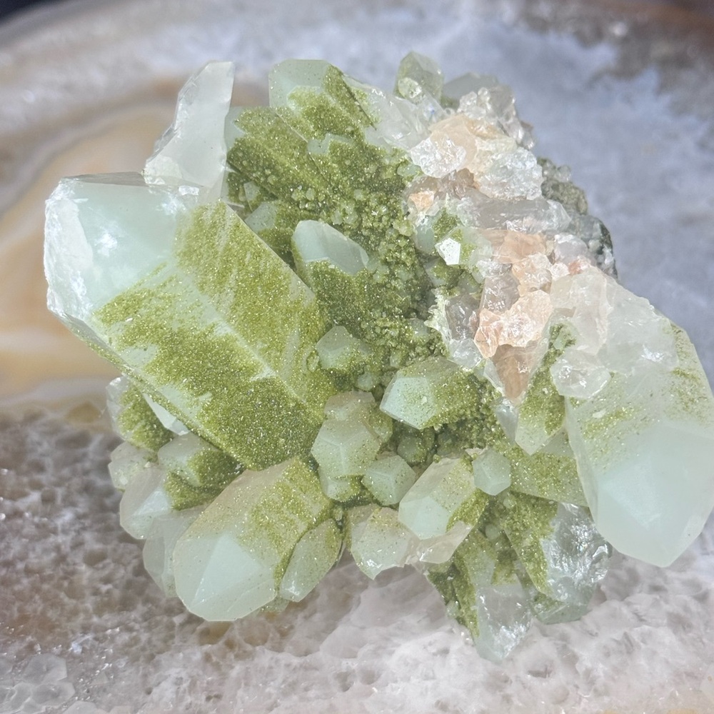Rare Epidote on Quartz Cluster Turkey - Picture 2 of 10